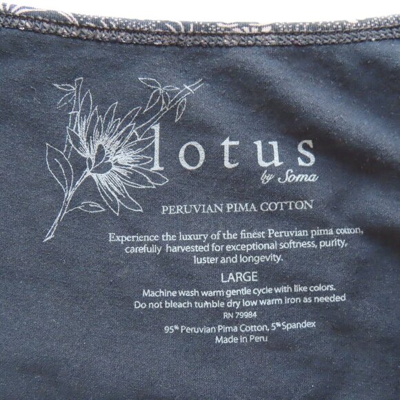 Peruvian Pima Cotton Tank Top Casual Geometric Print Large Soft Comfortable Soma - Picture 4 of 8